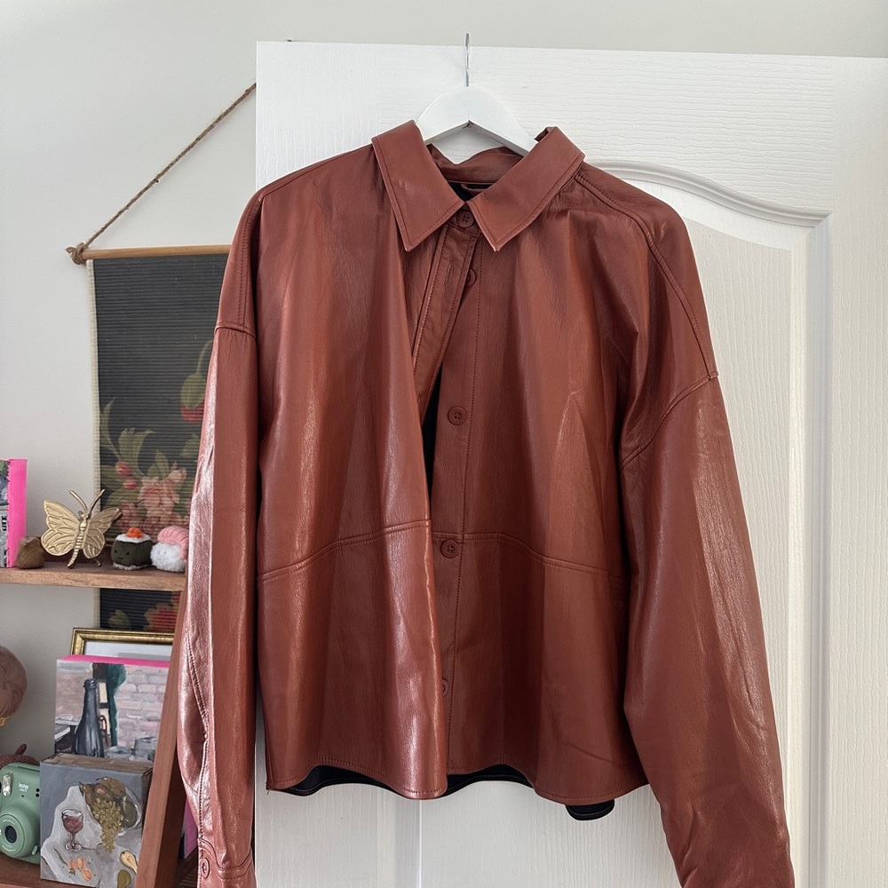 Babaton Rust Leather Jacket